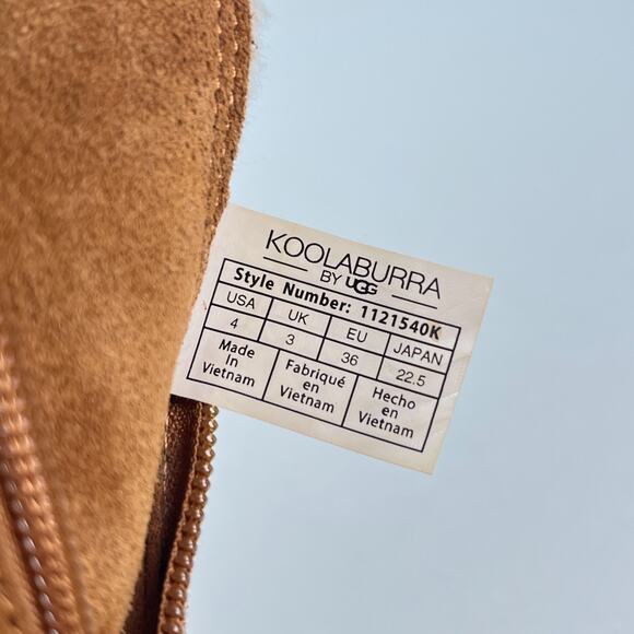 Koolaburra by UGG Lytta Short Brown Suede Faux Fur Boots 1121540K Youth Size 4 - Picture 7 of 8